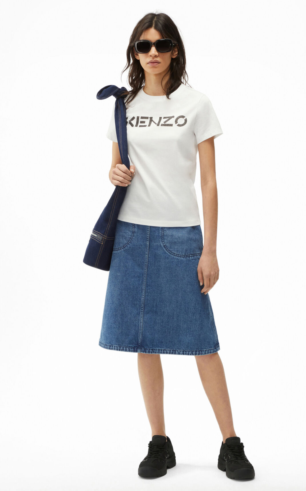 Kenzo Logo Camisetas Mujer Blancas | 4037865-WH